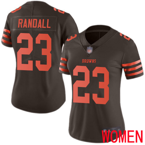 Cleveland Browns Damarious Randall Women Brown Limited Jersey #23 NFL Football Rush Vapor Untouchable->women nfl jersey->Women Jersey